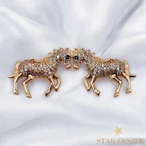 Horse 18K antiallergén lovas fülbevaló