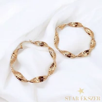 Jorel 18K antiallergén csavart karika fülbevaló 5cm