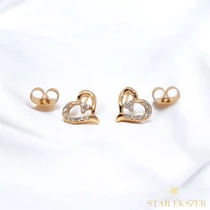 Lugo 18K antiallergén szíves fülbevaló