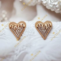 Manzini 18K antiallergén szíves fülbevaló