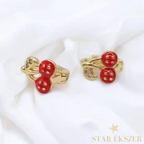 Milia 14K antiallergén cseresznyés kislány fülbevaló