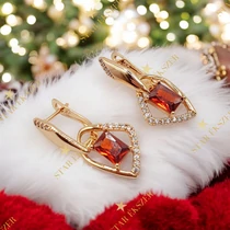 Monrovia 18K antiallergén fülbevaló piros