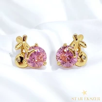 Naxos 14K antiallergén kislány fülbevaló pink