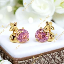 Naxos 14K antiallergén kislány fülbevaló pink