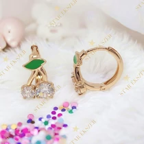 Cherry 18K GF. antiallergén fülbevaló