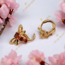 Garland 18K GF. antiallergén szitakötős kislány fülbevaló piros