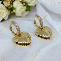 Orleans 14K GF. antiallergén szíves luxus fülbevaló