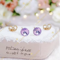 Pont 18K antiallergén fülbevaló lila