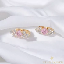 Romana 18K antiallergén fülbevaló pink