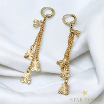 Tennant 14K antiallergén szálas, macis fülbevaló