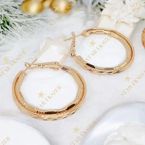 Thalia 18K GF. antiallergén karika fülbevaló 3cm