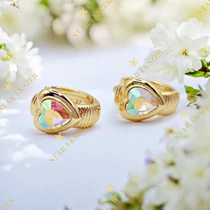 Zorel 14K antiallergén szíves fülbevaló színjátszós