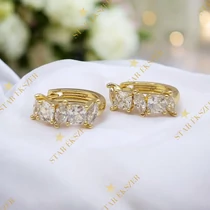 Fanni 14K antiallergén fülbevaló clear