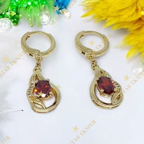 Fontana 14K GF. antiallergén fülbevaló piros