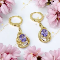 Fontana 14K GF. antiallergén fülbevaló lila