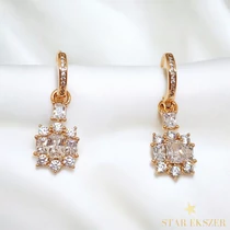 Syros 18K GF. antiallergén fülbevaló fehér