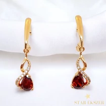 Braga 18K GF. antiallergén köves fülbevaló piros