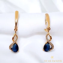 Braga 18K GF. antiallergén köves fülbevaló kék