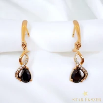 Braga 18K GF. antiallergén köves fülbevaló fekete