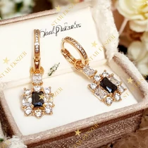 Syros 18K GF. antiallergén fülbevaló fekete