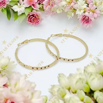 Ingrid 14K GF. antiallergén karika fülbevaló 5cm
