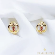 Apple 14K GF. antiallergén kislány fülbevaló piros
