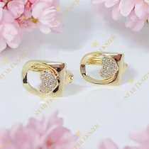 Emilia 14K GF. antiallergén szíves fülbevaló 