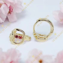 Apple 14K GF. antiallergén kislány fülbevaló piros