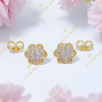 Macon 14K GF. antiallergén virág fülbevaló 