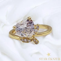 Dalida 14K antiallergén szíves gyűrű 59-es