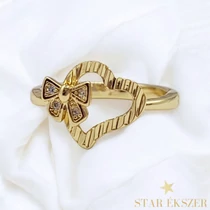 Ninett 14K antiallergén szíves gyűrű 49-es