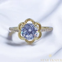 Gerda 14K GF. antiallergén virágos gyűrű 59-es