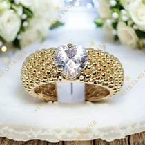 Dornie 14K GF. antiallergén szíves gyűrű 57-es