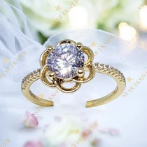 Gerda 14K GF. antiallergén virágos gyűrű 59-es