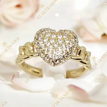 Luton 14K GF. antiallergén szíves gyűrű 54-es