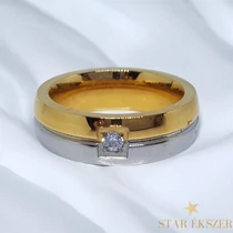 Kétszínű Nemesacél Karikagyűrű vastag 57-es