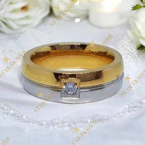 Kétszínű Nemesacél Karikagyűrű vastag 57-es