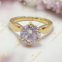 Solin 14K antiallergén cirkónia köves gyűrű 52-es