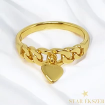 Tampa 14K GF. antiallergén szíves gyűrű 57-es