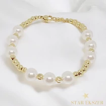 Linea 14k GF. antiallergén gyöngyös karkötő 17+3cm