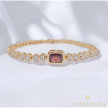 Sanni 18k GF. antiallergén karkötő 17+3cm piros