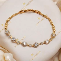 Shaba 18K antiallergén köves karkötő 17/19cm