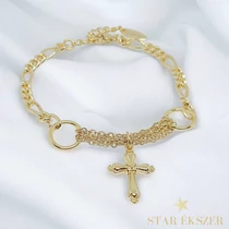 Mila 14K G.F. antiallergén keresztes karkötő 17+3cm