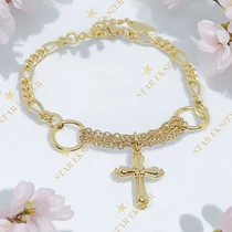 Mila 14K G.F. antiallergén keresztes karkötő 17+3cm