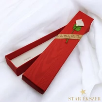 Virágos díszdoboz nyaklánc/karkötő piros