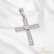 Josiane White antillergén köves kereszt medál 