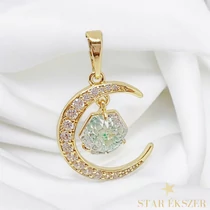 Valentina 14K GF. antillergén hold medál zöld