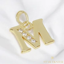 &quot;M&quot; betű 14K GF. antillergén medál
