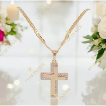 Almira 18K antiallergén kereszt medálos nyaklánc 45cm/3mm