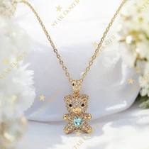 Hanna 14K antiallergén maci medálos nyaklánc 45cm